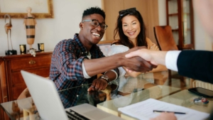 Two people shaking hands